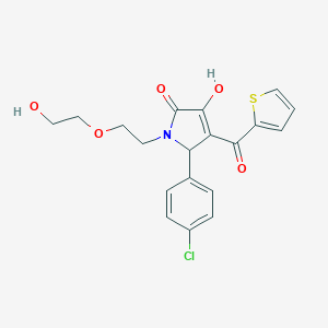 molecular formula C19H18ClNO5S B506011 2-(4-chlorophenyl)-4-hydroxy-1-[2-(2-hydroxyethoxy)ethyl]-3-(thiophene-2-carbonyl)-2H-pyrrol-5-one CAS No. 843623-61-0