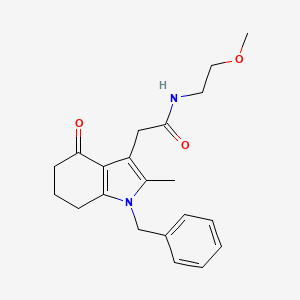 molecular formula C21H26N2O3 B5060117 2-(1-benzyl-2-methyl-4-oxo-4,5,6,7-tetrahydro-1H-indol-3-yl)-N-(2-methoxyethyl)acetamide 