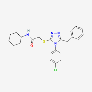 molecular formula C23H25ClN4OS B5060197 2-{[5-benzyl-4-(4-chlorophenyl)-4H-1,2,4-triazol-3-yl]thio}-N-cyclohexylacetamide 