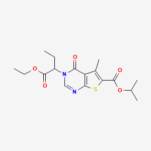 molecular formula C17H22N2O5S B5060198 isopropyl 3-[1-(ethoxycarbonyl)propyl]-5-methyl-4-oxo-3,4-dihydrothieno[2,3-d]pyrimidine-6-carboxylate 
