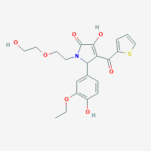molecular formula C21H23NO7S B506020 2-(3-ethoxy-4-hydroxyphenyl)-4-hydroxy-1-[2-(2-hydroxyethoxy)ethyl]-3-(thiophene-2-carbonyl)-2H-pyrrol-5-one 