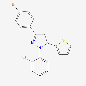 molecular formula C19H14BrClN2S B5060236 3-(4-bromophenyl)-1-(2-chlorophenyl)-5-(2-thienyl)-4,5-dihydro-1H-pyrazole 