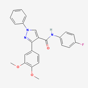 molecular formula C24H20FN3O3 B5060239 3-(3,4-dimethoxyphenyl)-N-(4-fluorophenyl)-1-phenyl-1H-pyrazole-4-carboxamide 