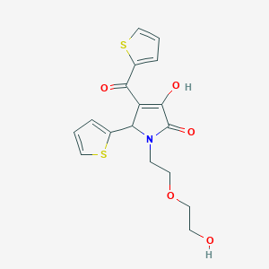 molecular formula C17H17NO5S2 B506025 3-hydroxy-1-[2-(2-hydroxyethoxy)ethyl]-5-(2-thienyl)-4-(2-thienylcarbonyl)-1,5-dihydro-2H-pyrrol-2-one CAS No. 585550-32-9
