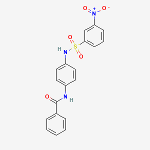molecular formula C19H15N3O5S B5060289 N-(4-{[(3-nitrophenyl)sulfonyl]amino}phenyl)benzamide 