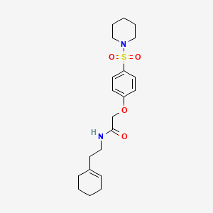 molecular formula C21H30N2O4S B5060291 N-[2-(1-cyclohexen-1-yl)ethyl]-2-[4-(1-piperidinylsulfonyl)phenoxy]acetamide 