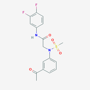 molecular formula C17H16F2N2O4S B5060320 N~2~-(3-acetylphenyl)-N~1~-(3,4-difluorophenyl)-N~2~-(methylsulfonyl)glycinamide 