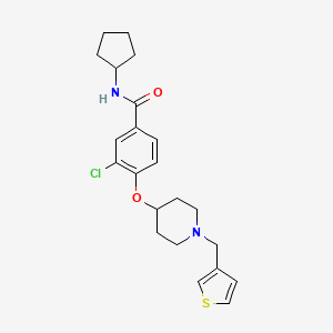 molecular formula C22H27ClN2O2S B5060325 3-chloro-N-cyclopentyl-4-{[1-(3-thienylmethyl)-4-piperidinyl]oxy}benzamide 