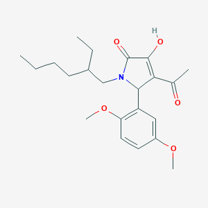 molecular formula C22H31NO5 B506033 4-acetyl-5-(2,5-dimethoxyphenyl)-1-(2-ethylhexyl)-3-hydroxy-1,5-dihydro-2H-pyrrol-2-one 
