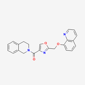 molecular formula C23H19N3O3 B5060332 8-{[4-(3,4-dihydro-2(1H)-isoquinolinylcarbonyl)-1,3-oxazol-2-yl]methoxy}quinoline 