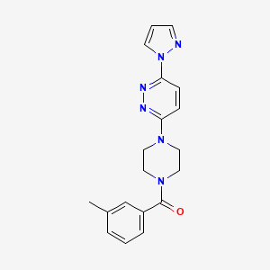 molecular formula C19H20N6O B5060336 3-[4-(3-methylbenzoyl)-1-piperazinyl]-6-(1H-pyrazol-1-yl)pyridazine 