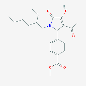 molecular formula C22H29NO5 B506034 methyl 4-[3-acetyl-1-(2-ethylhexyl)-4-hydroxy-5-oxo-2,5-dihydro-1H-pyrrol-2-yl]benzoate 