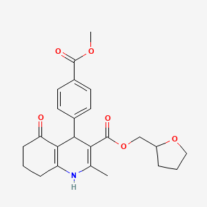 molecular formula C24H27NO6 B5060341 tetrahydro-2-furanylmethyl 4-[4-(methoxycarbonyl)phenyl]-2-methyl-5-oxo-1,4,5,6,7,8-hexahydro-3-quinolinecarboxylate 