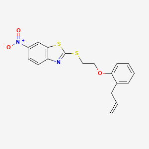 molecular formula C18H16N2O3S2 B5060349 2-{[2-(2-allylphenoxy)ethyl]thio}-6-nitro-1,3-benzothiazole 