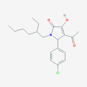 molecular formula C20H26ClNO3 B506037 4-acetyl-5-(4-chlorophenyl)-1-(2-ethylhexyl)-3-hydroxy-1,5-dihydro-2H-pyrrol-2-one 