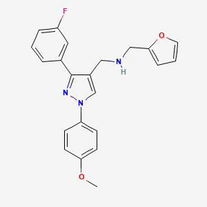 molecular formula C22H20FN3O2 B5060379 1-[3-(3-fluorophenyl)-1-(4-methoxyphenyl)-1H-pyrazol-4-yl]-N-(2-furylmethyl)methanamine 