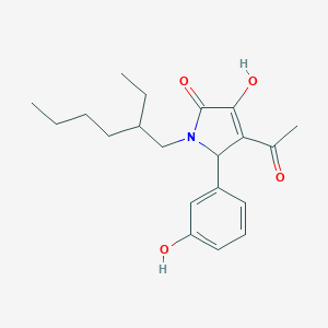 molecular formula C20H27NO4 B506039 4-acetyl-1-(2-ethylhexyl)-3-hydroxy-5-(3-hydroxyphenyl)-1,5-dihydro-2H-pyrrol-2-one 