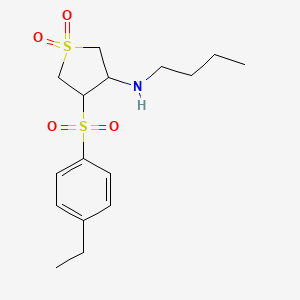 molecular formula C16H25NO4S2 B5060402 N-butyl-4-[(4-ethylphenyl)sulfonyl]tetrahydro-3-thiophenamine 1,1-dioxide 