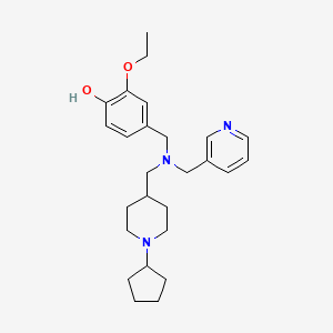 molecular formula C26H37N3O2 B5060408 4-{[[(1-cyclopentyl-4-piperidinyl)methyl](3-pyridinylmethyl)amino]methyl}-2-ethoxyphenol 