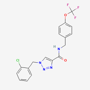 molecular formula C18H14ClF3N4O2 B5060431 1-(2-chlorobenzyl)-N-[4-(trifluoromethoxy)benzyl]-1H-1,2,3-triazole-4-carboxamide 