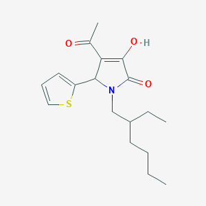 molecular formula C18H25NO3S B506045 4-acetyl-1-(2-ethylhexyl)-3-hydroxy-5-(2-thienyl)-1,5-dihydro-2H-pyrrol-2-one 