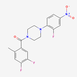 molecular formula C18H16F3N3O3 B5060467 1-(4,5-difluoro-2-methylbenzoyl)-4-(2-fluoro-4-nitrophenyl)piperazine 