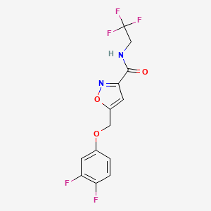 molecular formula C13H9F5N2O3 B5060473 5-[(3,4-difluorophenoxy)methyl]-N-(2,2,2-trifluoroethyl)-3-isoxazolecarboxamide 