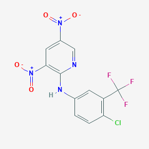 molecular formula C12H6ClF3N4O4 B5060475 N-[4-chloro-3-(trifluoromethyl)phenyl]-3,5-dinitro-2-pyridinamine 