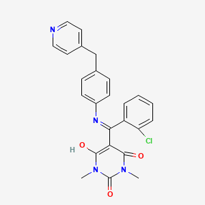 molecular formula C25H21ClN4O3 B5060494 5-((2-chlorophenyl){[4-(4-pyridinylmethyl)phenyl]amino}methylene)-1,3-dimethyl-2,4,6(1H,3H,5H)-pyrimidinetrione 