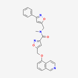 molecular formula C25H20N4O4 B5060519 5-[(5-isoquinolinyloxy)methyl]-N-methyl-N-[(3-phenyl-5-isoxazolyl)methyl]-3-isoxazolecarboxamide 