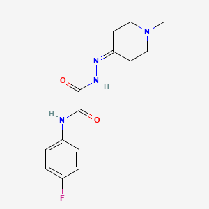 molecular formula C14H17FN4O2 B5060525 N-(4-fluorophenyl)-2-[2-(1-methyl-4-piperidinylidene)hydrazino]-2-oxoacetamide 