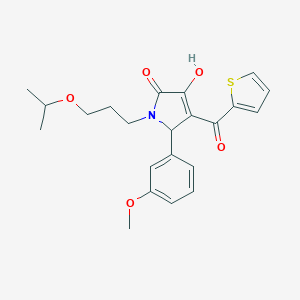 molecular formula C22H25NO5S B506054 3-hydroxy-1-(3-isopropoxypropyl)-5-(3-methoxyphenyl)-4-(2-thienylcarbonyl)-1,5-dihydro-2H-pyrrol-2-one 