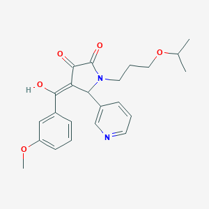 molecular formula C23H26N2O5 B506056 3-hydroxy-1-(3-isopropoxypropyl)-4-(3-methoxybenzoyl)-5-(3-pyridinyl)-1,5-dihydro-2H-pyrrol-2-one 