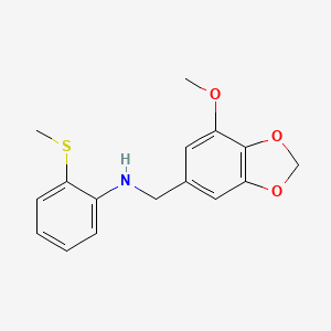 molecular formula C16H17NO3S B5060582 N-[(7-methoxy-1,3-benzodioxol-5-yl)methyl]-2-(methylthio)aniline 