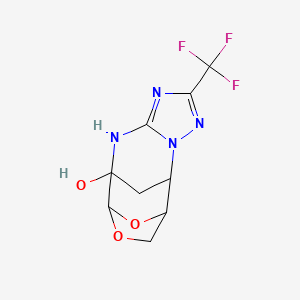 4-(trifluoromethyl)-10,14-dioxa-2,3,5,7-tetraazatetracyclo[6.4.1.1~9,12~.0~2,6~]tetradeca-3,5-dien-8-ol