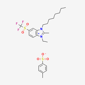 1-ethyl-2-methyl-3-octyl-5-[(trifluoromethyl)sulfonyl]-1H-3,1-benzimidazol-3-ium 4-methylbenzenesulfonate