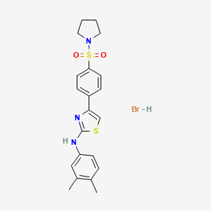 molecular formula C21H24BrN3O2S2 B5060651 N-(3,4-dimethylphenyl)-4-[4-(1-pyrrolidinylsulfonyl)phenyl]-1,3-thiazol-2-amine hydrobromide 
