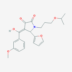 molecular formula C22H25NO6 B506066 5-(2-furyl)-3-hydroxy-1-(3-isopropoxypropyl)-4-(3-methoxybenzoyl)-1,5-dihydro-2H-pyrrol-2-one 