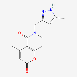 molecular formula C14H17N3O3 B5060665 N,4,6-trimethyl-N-[(5-methyl-1H-pyrazol-3-yl)methyl]-2-oxo-2H-pyran-5-carboxamide 