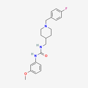 molecular formula C21H26FN3O2 B5060669 N-{[1-(4-fluorobenzyl)-4-piperidinyl]methyl}-N'-(3-methoxyphenyl)urea 