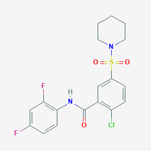 molecular formula C18H17ClF2N2O3S B5060696 2-chloro-N-(2,4-difluorophenyl)-5-(1-piperidinylsulfonyl)benzamide 