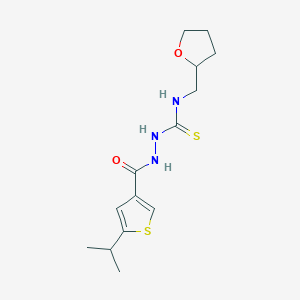 molecular formula C14H21N3O2S2 B506070 2-[(5-isopropyl-3-thienyl)carbonyl]-N-(tetrahydro-2-furanylmethyl)hydrazinecarbothioamide 