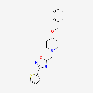 molecular formula C19H21N3O2S B5060708 4-(benzyloxy)-1-{[3-(2-thienyl)-1,2,4-oxadiazol-5-yl]methyl}piperidine 
