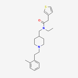 molecular formula C23H32N2OS B5060723 N-ethyl-N-({1-[2-(2-methylphenyl)ethyl]-4-piperidinyl}methyl)-2-(3-thienyl)acetamide 