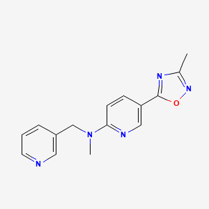 molecular formula C15H15N5O B5060733 N-methyl-5-(3-methyl-1,2,4-oxadiazol-5-yl)-N-(3-pyridinylmethyl)-2-pyridinamine 