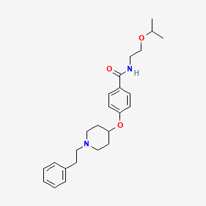 molecular formula C25H34N2O3 B5060737 N-(2-isopropoxyethyl)-4-{[1-(2-phenylethyl)-4-piperidinyl]oxy}benzamide 