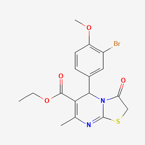 molecular formula C17H17BrN2O4S B5060764 ethyl 5-(3-bromo-4-methoxyphenyl)-7-methyl-3-oxo-2,3-dihydro-5H-[1,3]thiazolo[3,2-a]pyrimidine-6-carboxylate 