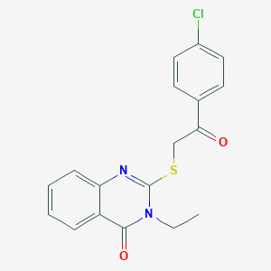 molecular formula C18H15ClN2O2S B506077 2-{[2-(4-氯苯基)-2-氧代乙基]硫代}-3-乙基-4(3H)-喹唑啉酮 CAS No. 327167-70-4