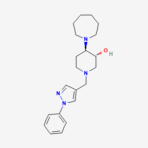(3R*,4R*)-4-(1-azepanyl)-1-[(1-phenyl-1H-pyrazol-4-yl)methyl]-3-piperidinol