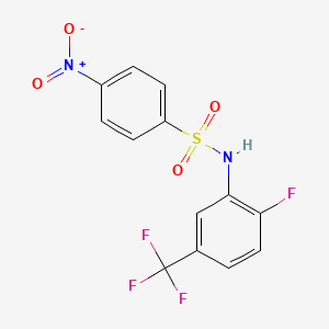 molecular formula C13H8F4N2O4S B5060808 N-[2-fluoro-5-(trifluoromethyl)phenyl]-4-nitrobenzenesulfonamide 